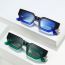 Fashion Black And Green Frame Blue Tea Slices Pc Square Narrow Frame Sunglasses