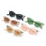 Fashion Off-white Frame Light Tea Slices Pc Diamond Cat Eye Sunglasses