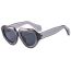 Fashion Maroon Framed Blue Slices Pc Irregular Sunglasses
