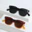 Fashion Black Upper And Lower Transparent Frame Gray Film Pc Rice Nail Round Frame Sunglasses