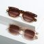 Fashion White Frame Double Tea Tablets Pc Rice Nail Polygon Small Frame Sunglasses