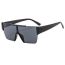 Fashion Black Frame Double Gray Film Rimless Square One-piece Sunglasses