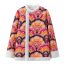 Fashion Color Lambswool Printed Crew Neck Jacket