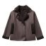 Fashion Dark Brown Lambswool Lapel Buttoned Jacket