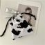 Fashion Milk Pattern Cow Print Printed Drawstring Plush Storage Bag