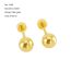 Fashion Gold Titanium Steel Gold-plated Round Ball Earrings