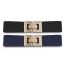 Fashion Navy Blue 75cm Square Buckle Elastic Wide Waistband