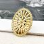 Fashion Gold Hollow Multi-layered Oval Disc Ring