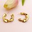Fashion Gold Stainless Steel Twist C-shaped Earrings