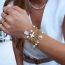 Fashion 2# Gold Beads Pearl Beaded Madonna Bracelet