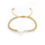 Fashion 2# Gold Beads Pearl Beaded Madonna Bracelet
