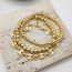 Fashion 2# Gold-plated Copper Beaded Bracelet