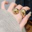 Fashion Gold Copper Geometric Water Drop Open Ring