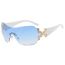Fashion Double Blue Pc Irregular Rimless Sunglasses