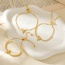 Fashion Golden 2 Copper Set Zirconia Love Wings Pendant Beaded Bracelet