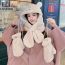 Fashion Hexagonal Gloves - Beige Cotton Polyester Embossed Plush All-inclusive Gloves