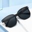 Fashion Transparent Gray Pc Rice Nail Large Frame Sunglasses