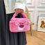 Fashion Lunch Bag Pink Plush Cartoon Large Capacity Handbag