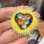 Fashion Yellow Plush Diamond Love Hair Clip