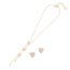 Fashion Gold Stainless Steel Diamond Love Earrings And Necklace Set