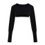 Fashion Black Polyester Knitted Buttoned Jacket