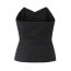 Fashion Coffee Polyester Buttoned Tube Top