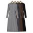Fashion Dark Gray Polyester Knitted Round Neck Long Skirt