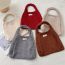 Fashion 6 Red Solid Color Knitted Large Capacity Tote Bag