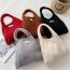 Fashion 5 Light Gray Solid Color Knitted Large Capacity Tote Bag