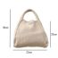 Fashion 7 Black Solid Color Knitted Large Capacity Tote Bag