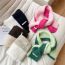 Fashion 15k Two-color Cap Green Two-color Wool Knitted Scarf And Beanie Set