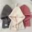 Fashion 1k Milk White Wool Knitted Neck Gaiter Integrated Hood With Hood