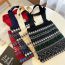 Fashion 3 Retro Geometric Meters Knitted Printed Large Capacity Shoulder Bag