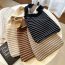 Fashion 4 Pinstripes Black Striped Knitted Large Capacity Shoulder Bag