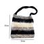 Fashion Striped Black Furry Striped Knitted Large-capacity Shoulder Bag