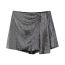 Fashion Silver Sequined Double-breasted Culottes