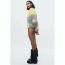 Fashion Yellow And Gray Strips Polyester Patchwork Knitted Sweater
