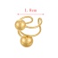 Fashion Golden 1 Copper Irregular Ball Ring