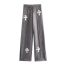 Fashion Black Cashmere Cross-print Knitted Zipper Sweater Lace-up Trouser Suit
