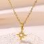 Fashion Lotus Stainless Steel Diamond Lotus Necklace