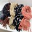 Fashion 4 Brown Diamond Fringed Knitted Scarf