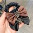 Fashion Black Ribbon Embellished Diamond Bow Hair Rope