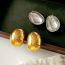 Fashion Silver Alloy Gold Plated Oval Stud Earrings