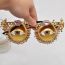 Fashion Gold Metal Diamond Eye Sunglasses