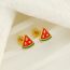 Fashion Gold Stainless Steel Gold Plated Watermelon Stud Earrings