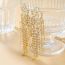 Fashion Gold Alloy Diamond Tassel Earrings