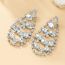 Fashion Golden White Alloy Diamond Drop-shaped Earrings