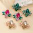 Fashion Color Alloy Diamond Drop-shaped Earrings