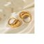 Fashion Gold - All White Diamonds Gold-plated Titanium Steel Geometric Open Ring With Diamonds