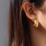 Fashion Silver Titanium Steel Geometric Crescent Thread Earrings